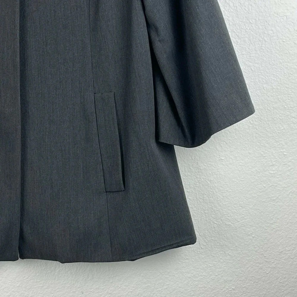 Kensie Blazer Jacket Women's 6 Crew Neck Snap Raglan Sleeve Pocket Lined Gray - Picture 7 of 11